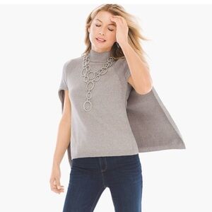NWT‎ Chico’s Gray Trina Cape Pullover Sweater Size S